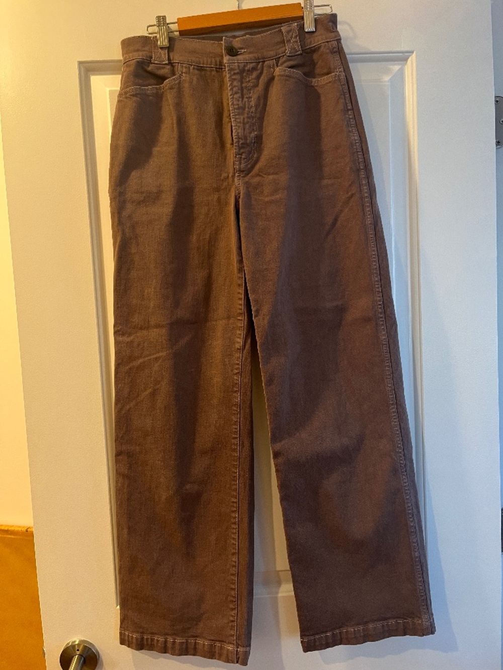 Madewell Emmett Wide Leg Pant Garment Dyed Chalked Fig